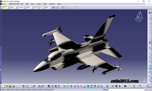 آموزش کتیا طراح مدل هواپیمای F16